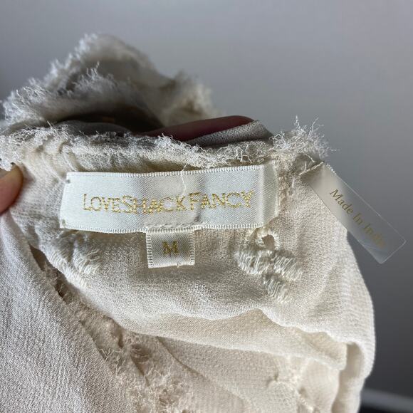 LoveShackFancy Dress Mini Dress White Dress Ruffle Popover Dress in Cream - Picture 10 of 14